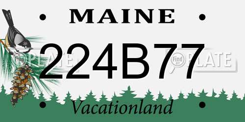 224B77 Maine License Plate