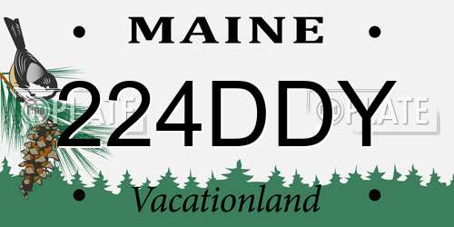 224DDY Maine License Plate