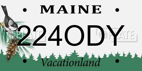 224ODY Maine License Plate