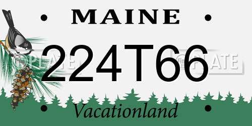 224T66 Maine License Plate