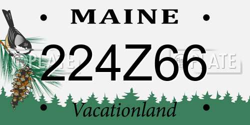 224Z66 Maine License Plate