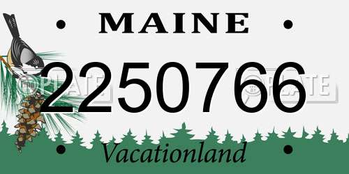 2250766 Maine License Plate