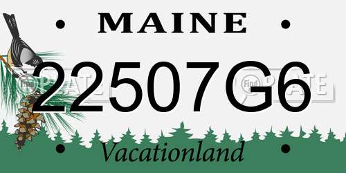 22507G6 Maine License Plate