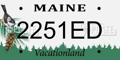 2251ED Maine License Plate