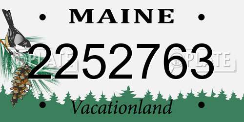 2252763 Maine License Plate