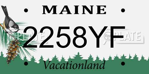 2258YF Maine License Plate
