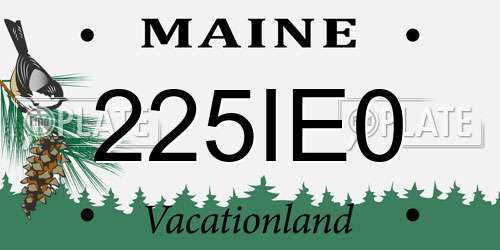 225IE0 Maine License Plate