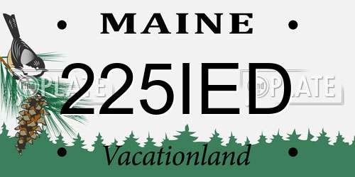 225IED Maine License Plate