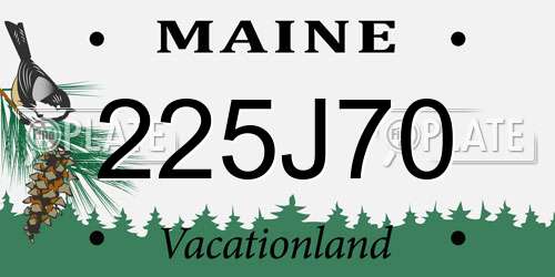 225J70 Maine License Plate