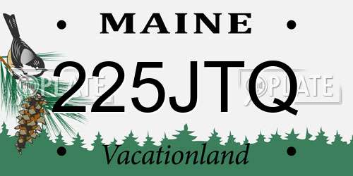 225JTQ Maine License Plate