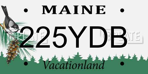 225YDB Maine License Plate