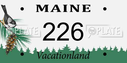 226 Maine License Plate