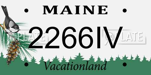 2266IV Maine License Plate