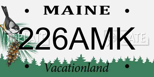226AMK Maine License Plate