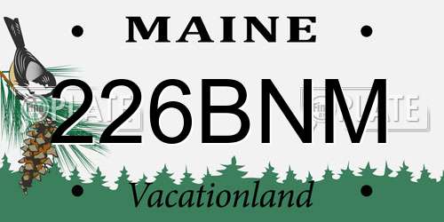 226BNM Maine License Plate