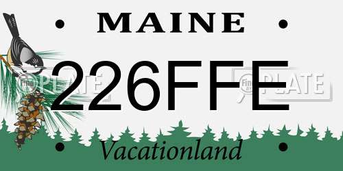 226FFE Maine License Plate