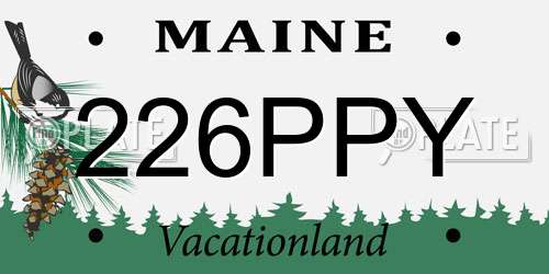 226PPY Maine License Plate