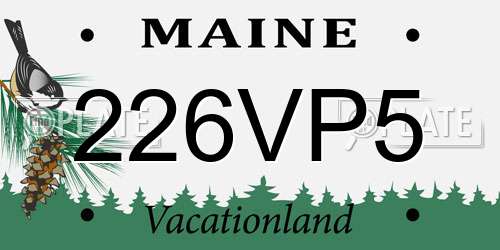 226VP5 Maine License Plate