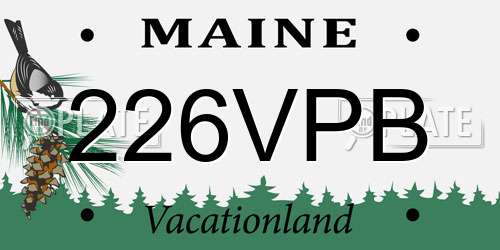 226VPB Maine License Plate