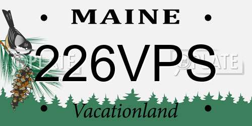 226VPS Maine License Plate