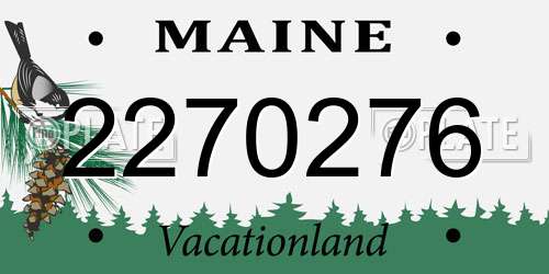 2270276 Maine License Plate