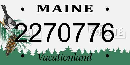 2270776 Maine License Plate