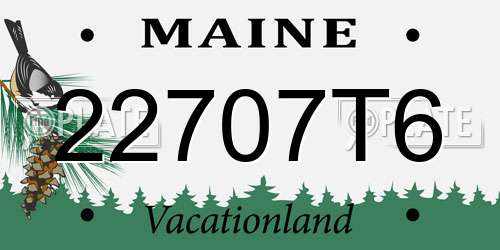 22707T6 Maine License Plate