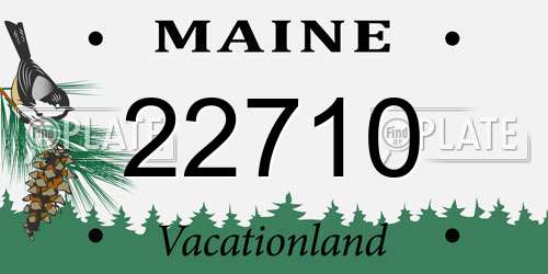 22710 Maine License Plate