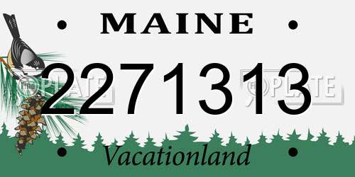 2271313 Maine License Plate