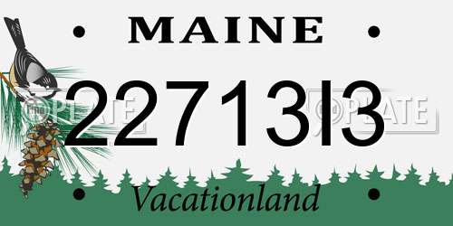 22713I3 Maine License Plate