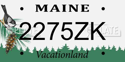 2275ZK Maine License Plate