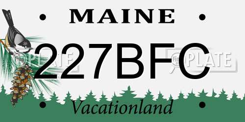 227BFC Maine License Plate