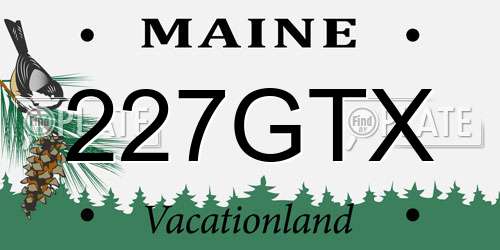 227GTX Maine License Plate