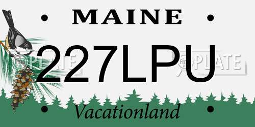 227LPU Maine License Plate