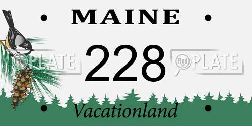 228 Maine License Plate