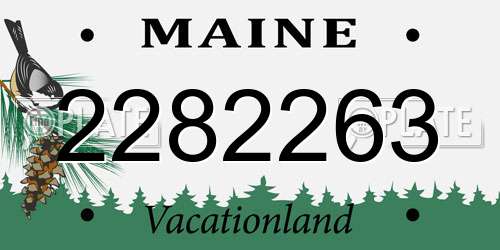 2282263 Maine License Plate