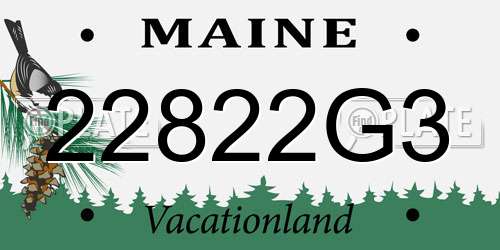 22822G3 Maine License Plate