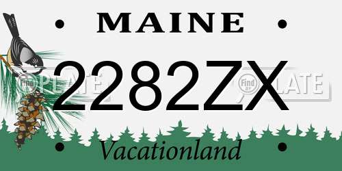 2282ZX Maine License Plate