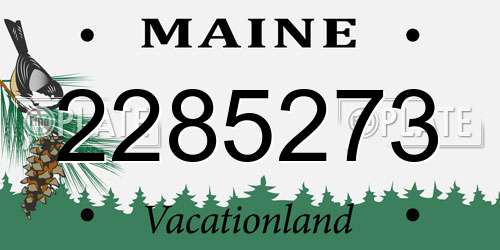 2285273 Maine License Plate