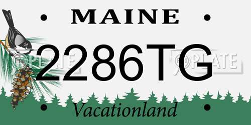 2286TG Maine License Plate