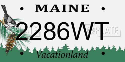 2286WT Maine License Plate