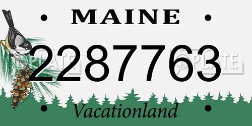 2287763 Maine License Plate