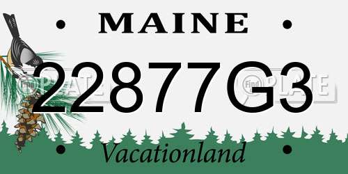 22877G3 Maine License Plate