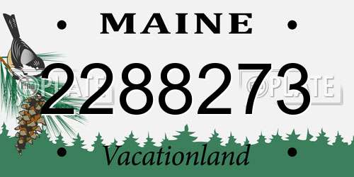 2288273 Maine License Plate