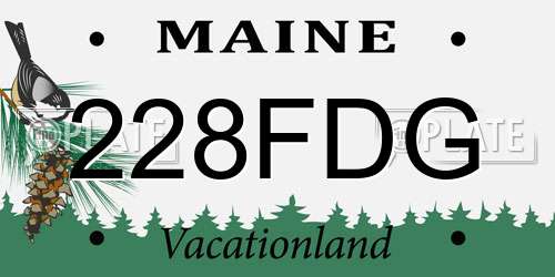 228FDG Maine License Plate