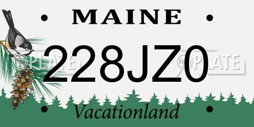 228JZ0 Maine License Plate