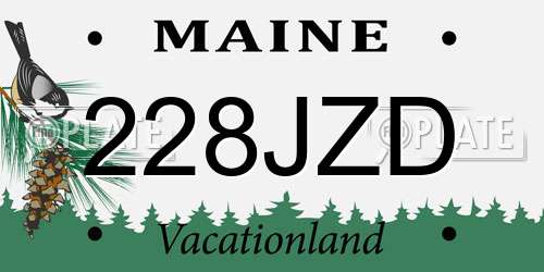 228JZD Maine License Plate