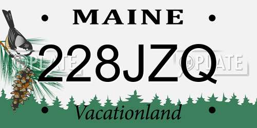 228JZQ Maine License Plate