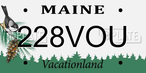 228VOU Maine License Plate