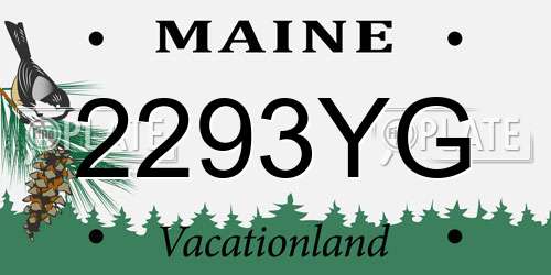 2293YG Maine License Plate